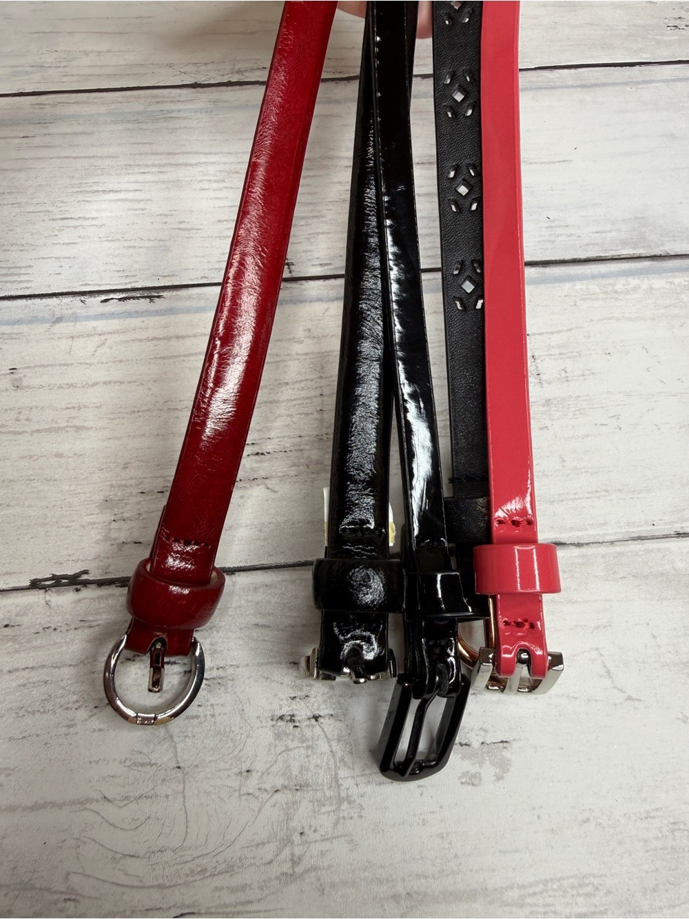 Bundle of five thin belts size Large